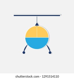 paper cut helicopter vector illustration