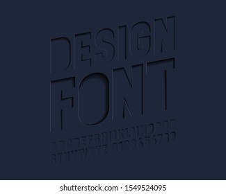 Paper cut hollow font set in vector format