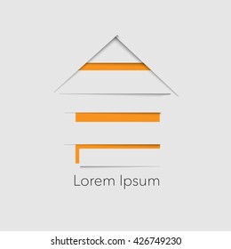 Paper cut house modern vector poster