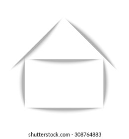 Paper cut house with shadow lines