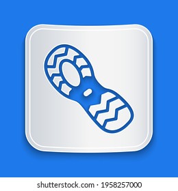 Paper cut Human footprints shoes icon isolated on blue background. Shoes sole. Paper art style. Vector