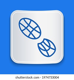 Paper cut Human footprints shoes icon isolated on blue background. Shoes sole. Paper art style. Vector