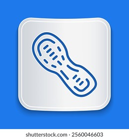 Paper cut Human footprints shoes icon isolated on blue background. Shoes sole. Paper art style. Vector