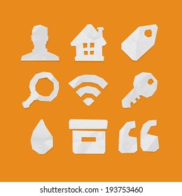 Paper Cut Icons for Web and Mobile Applications Set 1