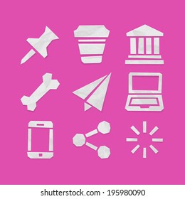 Paper Cut Icons for Web and Mobile Applications Set 7
