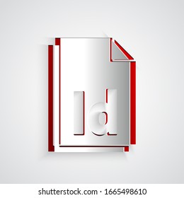 Paper cut ID File document icon isolated on grey background. Paper art style. Vector Illustration