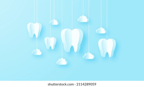 paper cut illustration of dentists. suitable for background, website, etc.