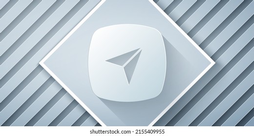 Paper cut Infographic of city map navigation icon isolated on grey background. Interface concept design. Geolocation concept. Paper art style. Vector