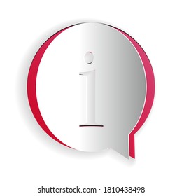 Paper cut Information icon isolated on white background. Paper art style. Vector.