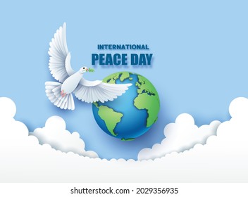 Paper cut of International Peace Day.