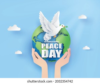 Paper cut of International Peace Day.