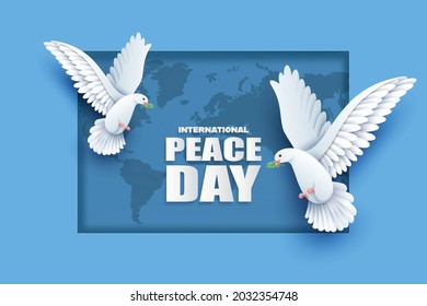 Paper cut of International Peace Day.