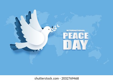 Paper cut of International Peace Day.