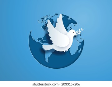 Recorte de papel del Día Internacional de la Paz.