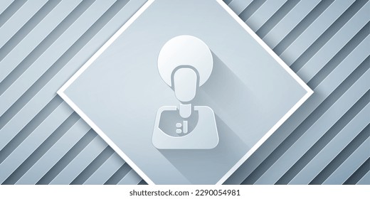 Paper cut Jesus Christ icon isolated on grey background. Paper art style. Vector