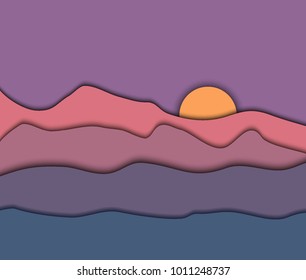 Paper cut landscape 3d