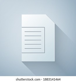 Paper cut Laundry detergent for automatic wash machine icon isolated on grey background. Paper art style. Vector