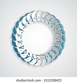 Paper cut Laurel wreath icon isolated on grey background. Triumph symbol. Paper art style. Vector Illustration