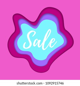 Paper cut layout Sale concept. Modern Abstract Sale banner for shop advertising, seasonal offer. Vector illustration EPS 10 file. Vector illustration element ready for your design.