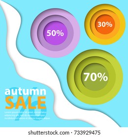 Paper cut layout Sale concept. Vector Abstract template modern illustration with special offer and promotion. Vector EPS 10