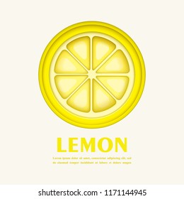 Paper cut lemon fruit. 