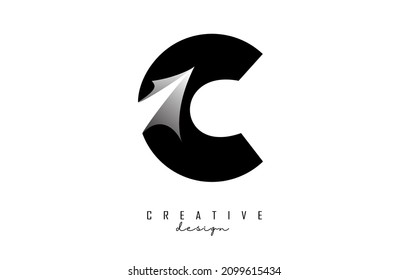 Paper cut letter C. Vector Illustration with creative cut letter. Realistic papercut effect on white background. 