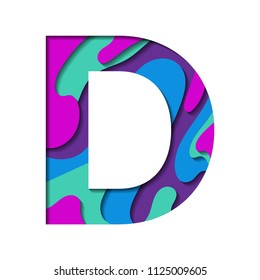 Paper Cut Letter D Realistic 3d Stock Vector (Royalty Free) 679041859 ...