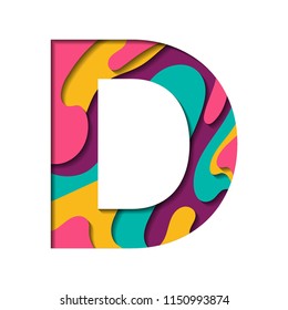 Paper Cut Letter D Realistic 3d Stock Vector (Royalty Free) 679041859 ...