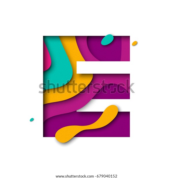 Paper Cut Letter E Realistic 3d Stock Vector (Royalty Free) 679040152