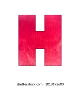 Paper cut letter H. Realistic 3D multi layers papercut effect isolated on white background