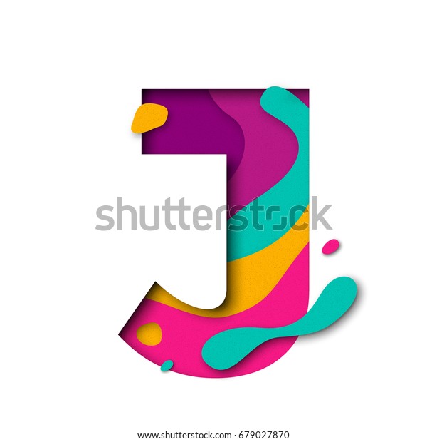 Download Paper Cut Letter J Realistic 3d Stock Vector (Royalty Free ...