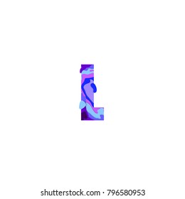 Paper cut letter L. Realistic 3D multi layers papercut effect isolated on white background. Colorful character of alphabet letter font. Decoration origami element for birthday or greeting design.