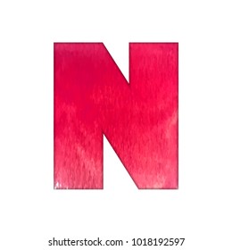 Paper cut letter N. Realistic 3D multi layers papercut effect isolated on white background