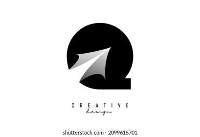 Paper cut letter Q. Vector Illustration with creative cut letter. Realistic papercut effect on white background. 