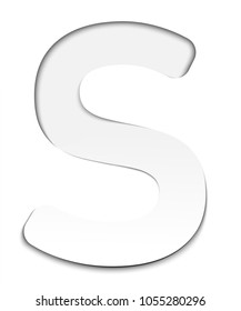 Paper cut letter S. 3D multi layers paper cut style isolated on white background. Character of alphabet letter font. Decorate, origami, vector, illustration