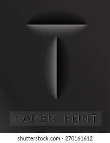 Paper cut letter. Typographic sign with shadow.