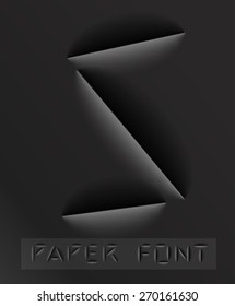 Paper cut letter. Typographic sign with shadow.
