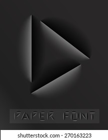 Paper cut letter. Typographic sign with shadow.