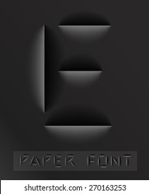 Paper cut letter. Typographic sign with shadow.