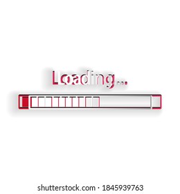 Paper cut Loading icon isolated on white background. Progress bar icon. Paper art style. Vector.