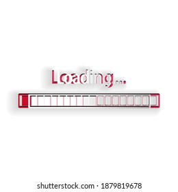 Paper cut Loading icon isolated on white background. Progress bar icon. Paper art style. Vector.