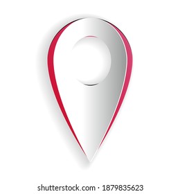 Paper cut Location icon isolated on white background. Pointer symbol. Navigation map, gps, direction, place, compass, contact, search concept. Paper art style. Vector.