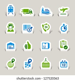 Paper Cut - Logistic and Shipping icons