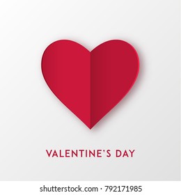 Paper cut love heart for Valentine's day or any other Love invitation cards. Vector EPS 10