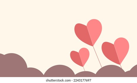 paper cut love shape and cloud background