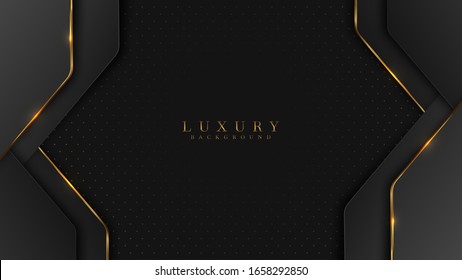 Paper Cut Luxury Gold Background Black Stock Vector Royalty Free