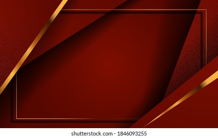 Paper cut luxury gold background with metal texture 3d abstract