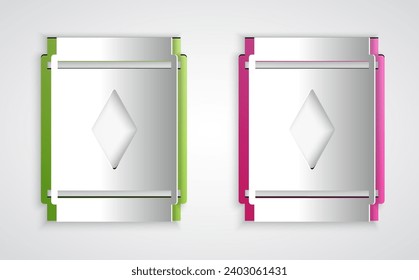 Papier geschnitten Zauberteppich Symbol einzeln auf grauem Hintergrund. Kunststil aus Papier. Vektorgrafik