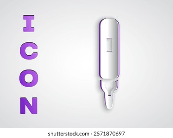 Paper cut Marker pen icon isolated on grey background. Felt-tip pen. Paper art style. Vector