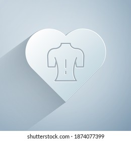 Paper cut Massage icon isolated on grey background. Relaxing, leisure. Paper art style. Vector